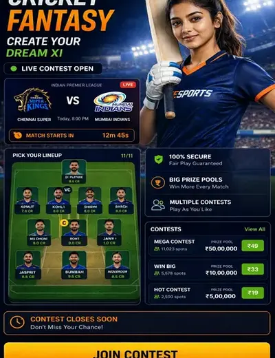 Inbetzgame (inbetz game) fantasy cricket & matchday visual 3